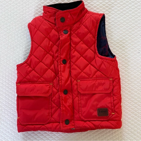Baker by Ted Baker Orange Red Puffer Vest • 2Y - Picture 1 of 8